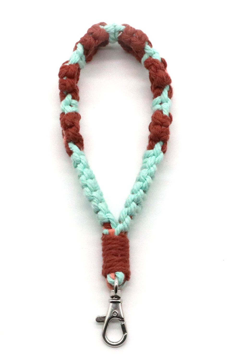 Hand-Woven Flower Macrame Wristlet Keychain