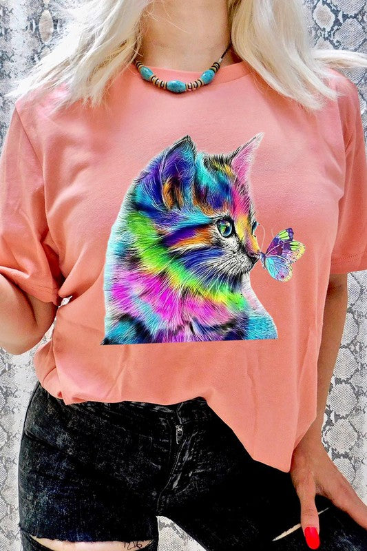 Rainbow Kitty Short Sleeve T Shirt