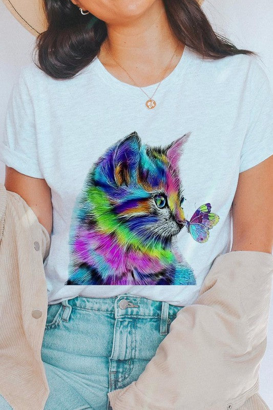 Rainbow Kitty Short Sleeve T Shirt