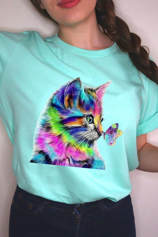 Rainbow Kitty Short Sleeve T Shirt