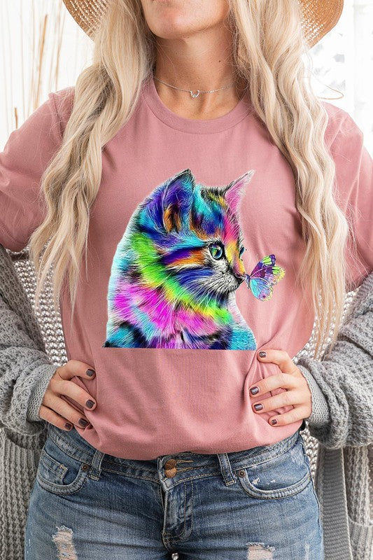 Rainbow Kitty Short Sleeve T Shirt