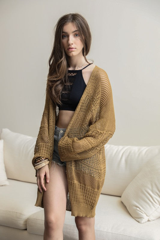 Knit Netted Cardigan