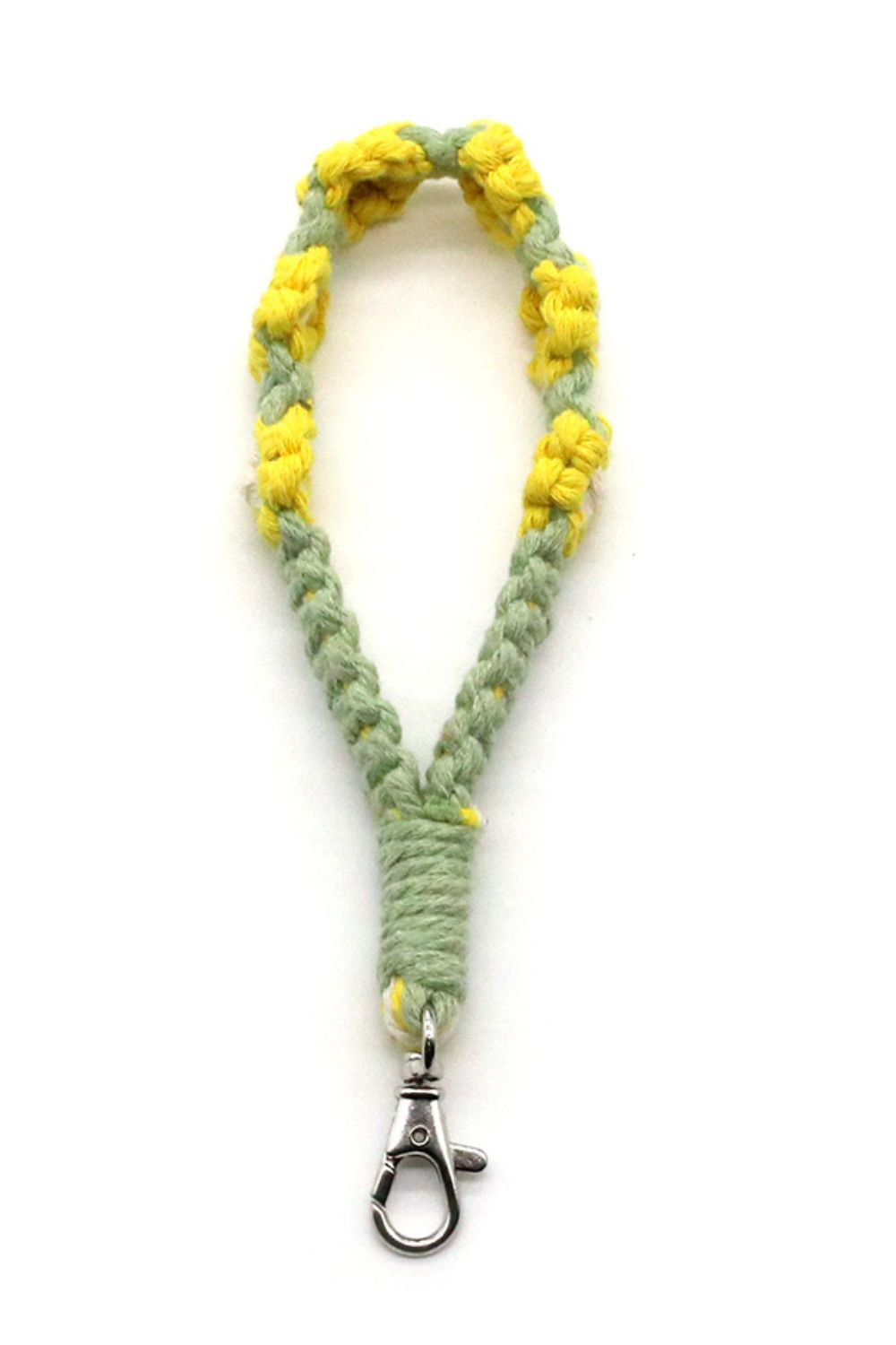 Hand-Woven Flower Macrame Wristlet Keychain