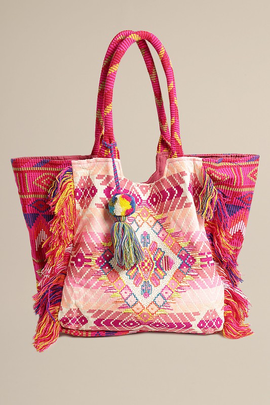 Boho Fringe Tassel Shoulder Tote Bag