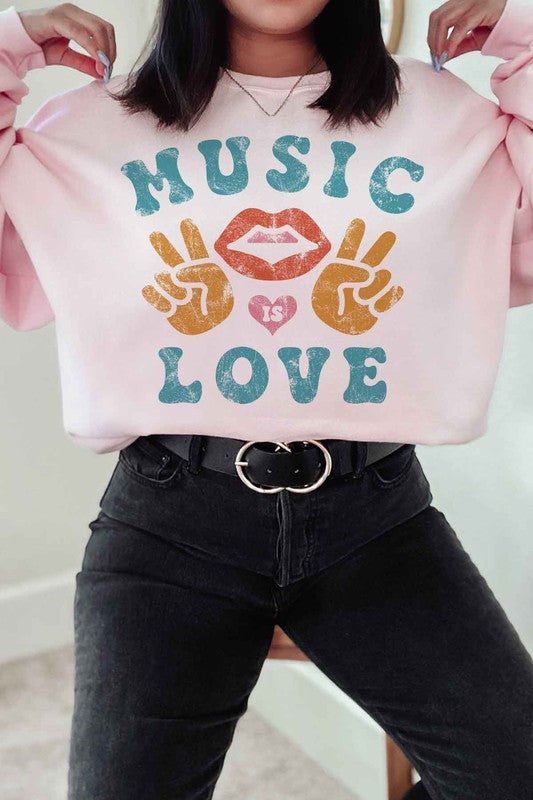Music is Love Graphic Sweatshirt