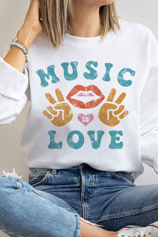 Music is Love Graphic Sweatshirt