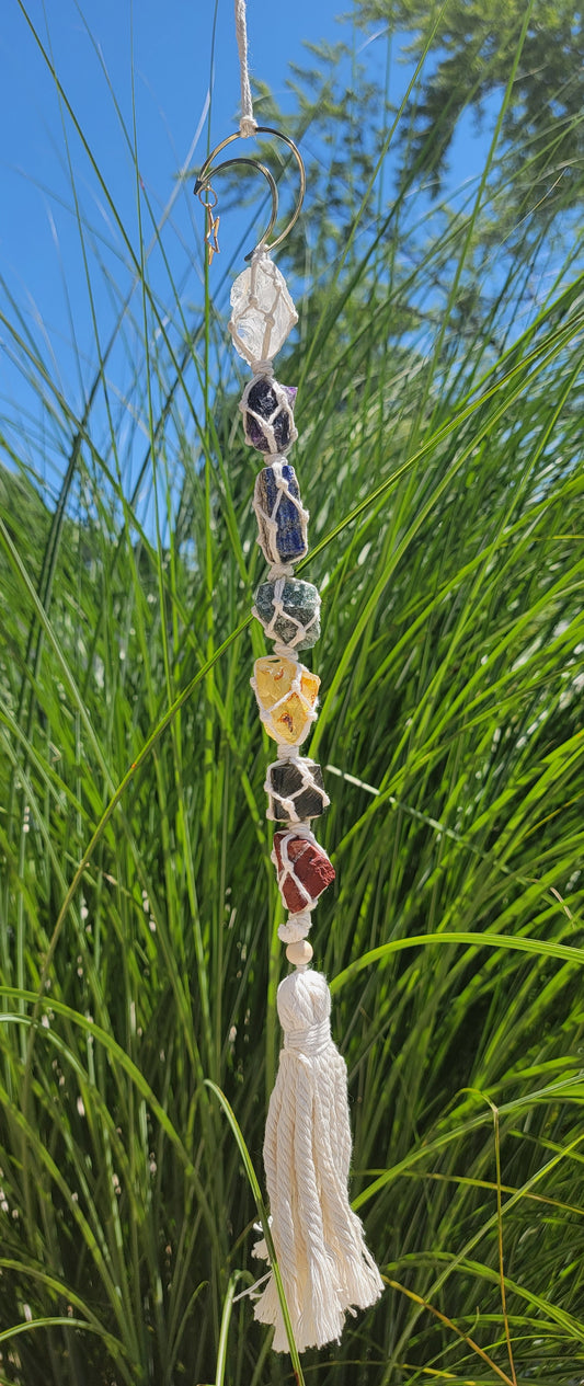 7 Chakra Ornament Rough Crystals Chakra healing decor