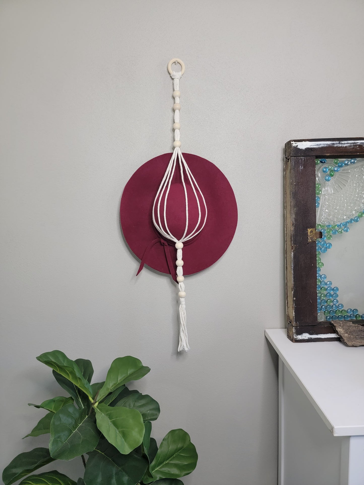 Hat Holder/ Hat Hanger/ Single Tier/ Hat Display/ Wall Decor/ Boho Decor