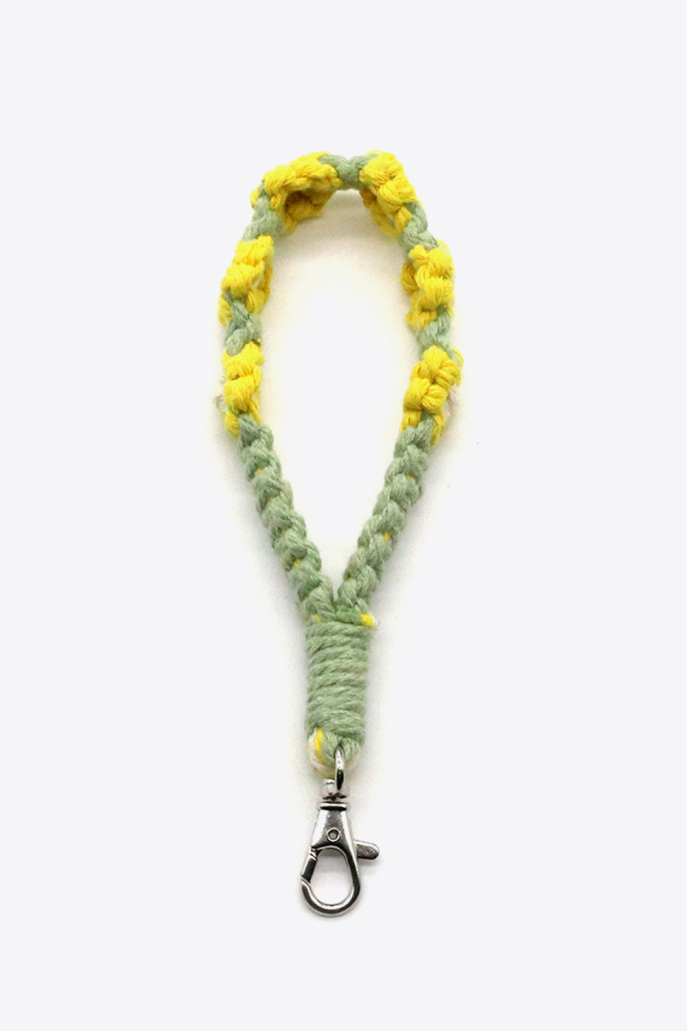 Hand-Woven Flower Macrame Wristlet Keychain