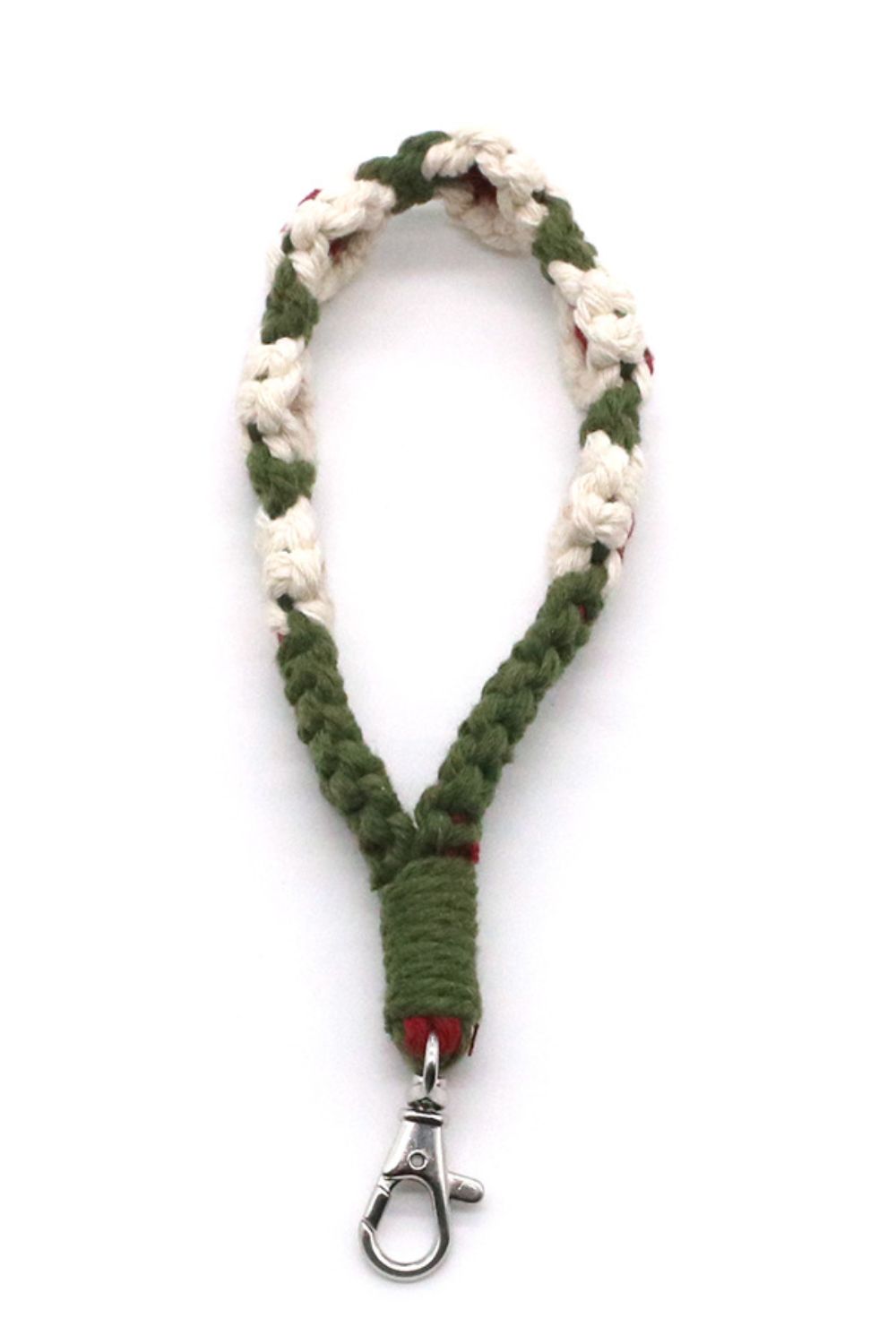 Hand-Woven Flower Macrame Wristlet Keychain