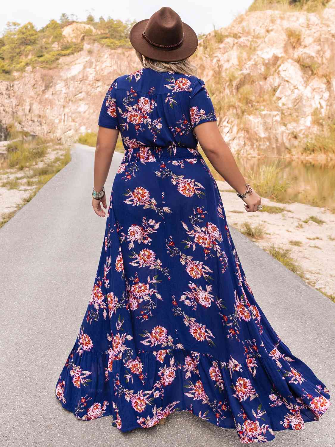 Plus Size V-Neck Maxi Dress