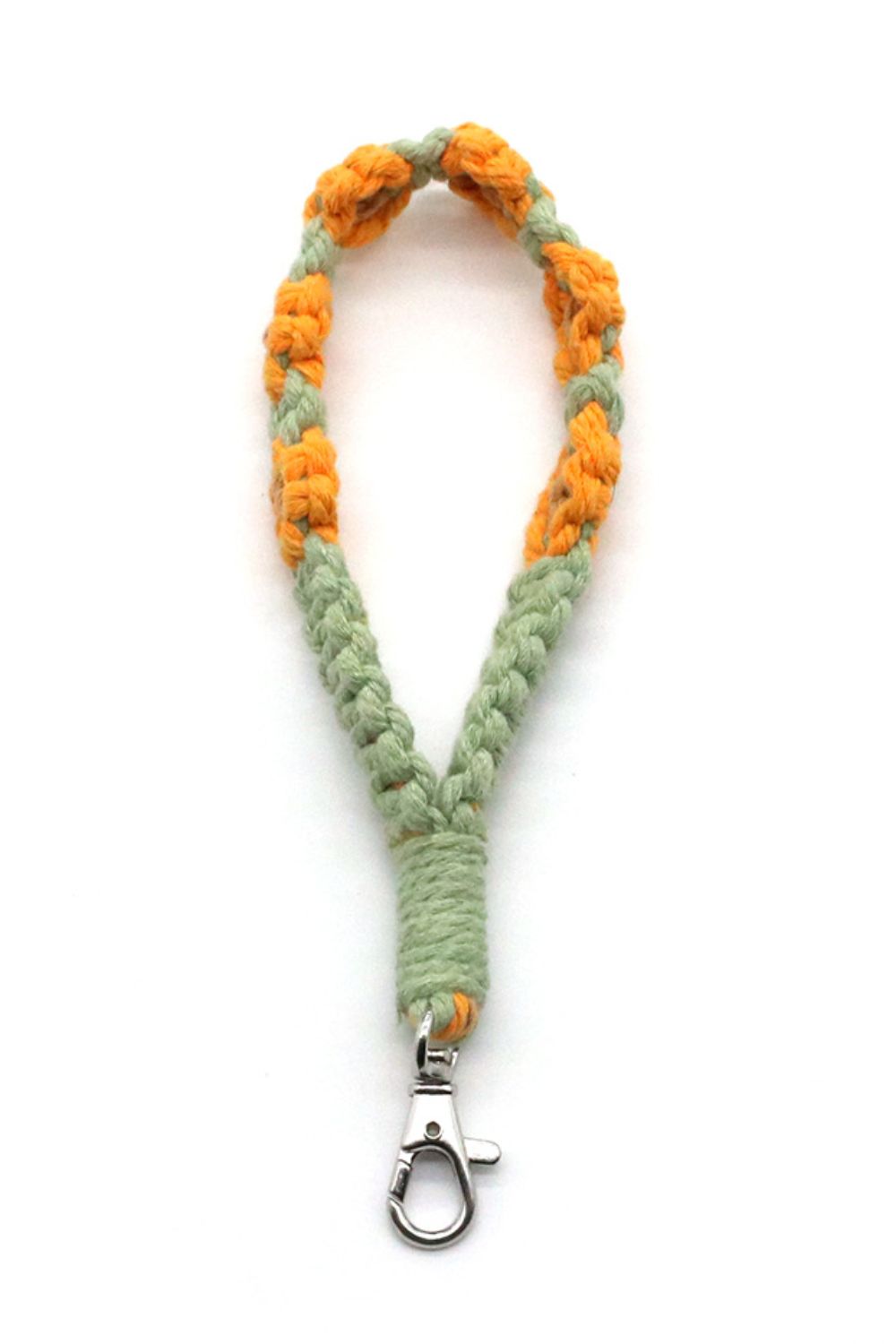 Hand-Woven Flower Macrame Wristlet Keychain