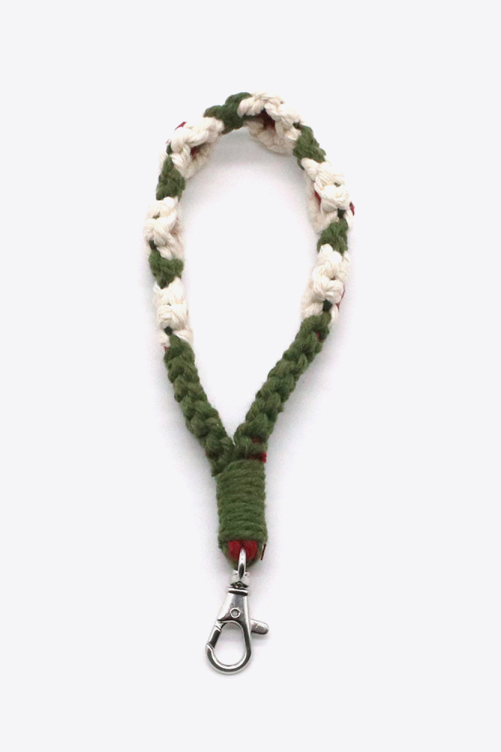 Hand-Woven Flower Macrame Wristlet Keychain