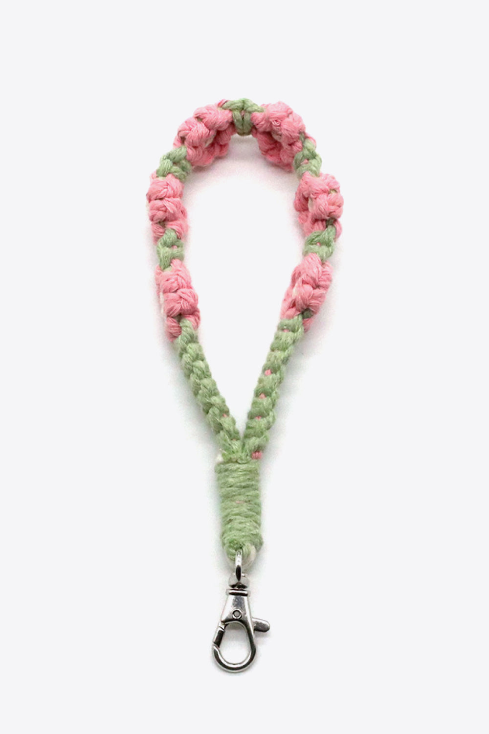 Hand-Woven Flower Macrame Wristlet Keychain