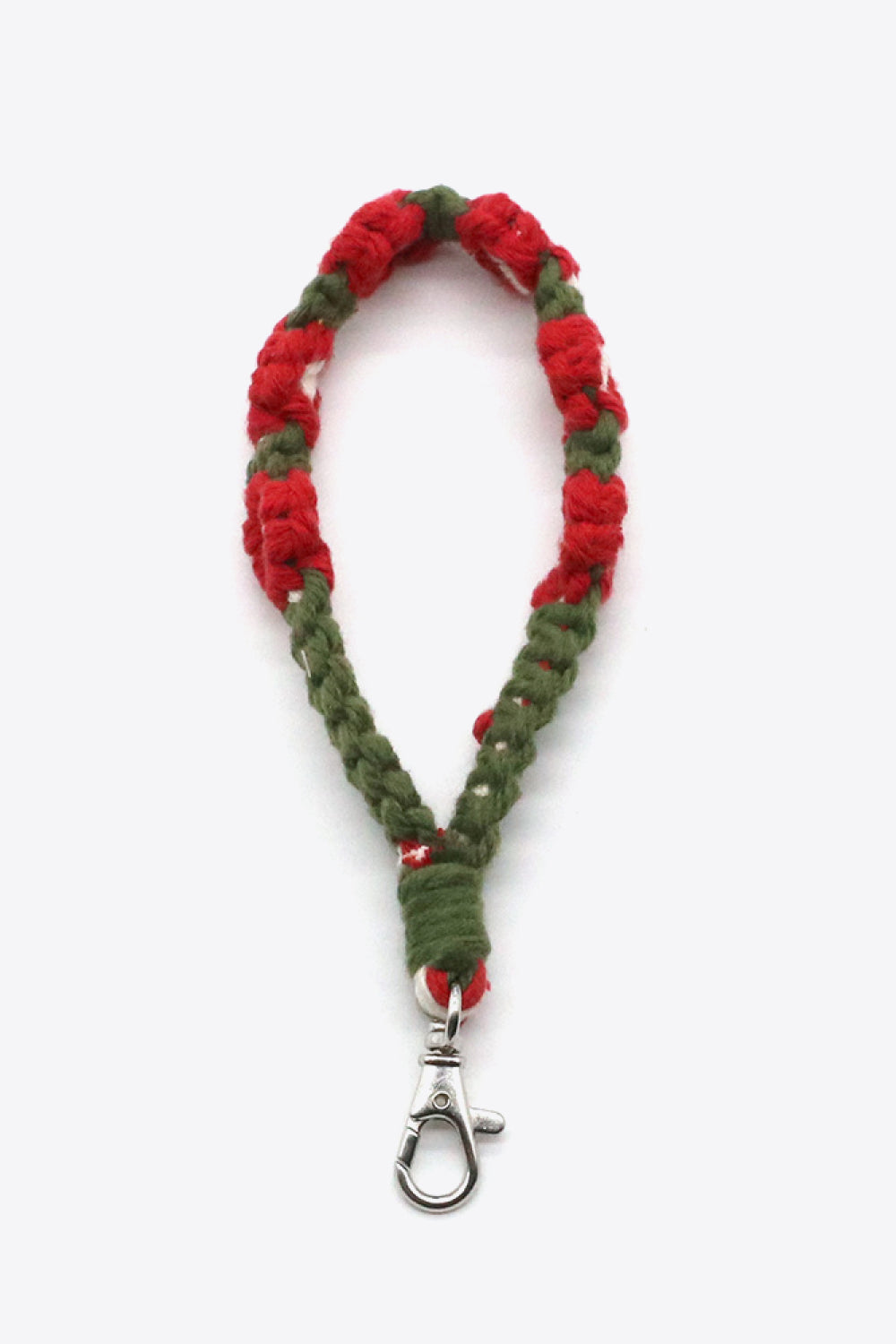 Hand-Woven Flower Macrame Wristlet Keychain